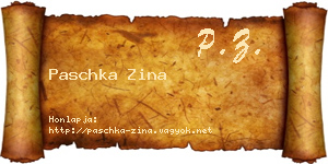 Paschka Zina névjegykártya